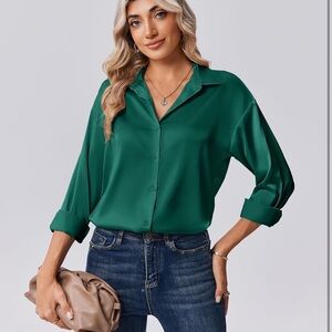 Elegant Green Women's Blouse